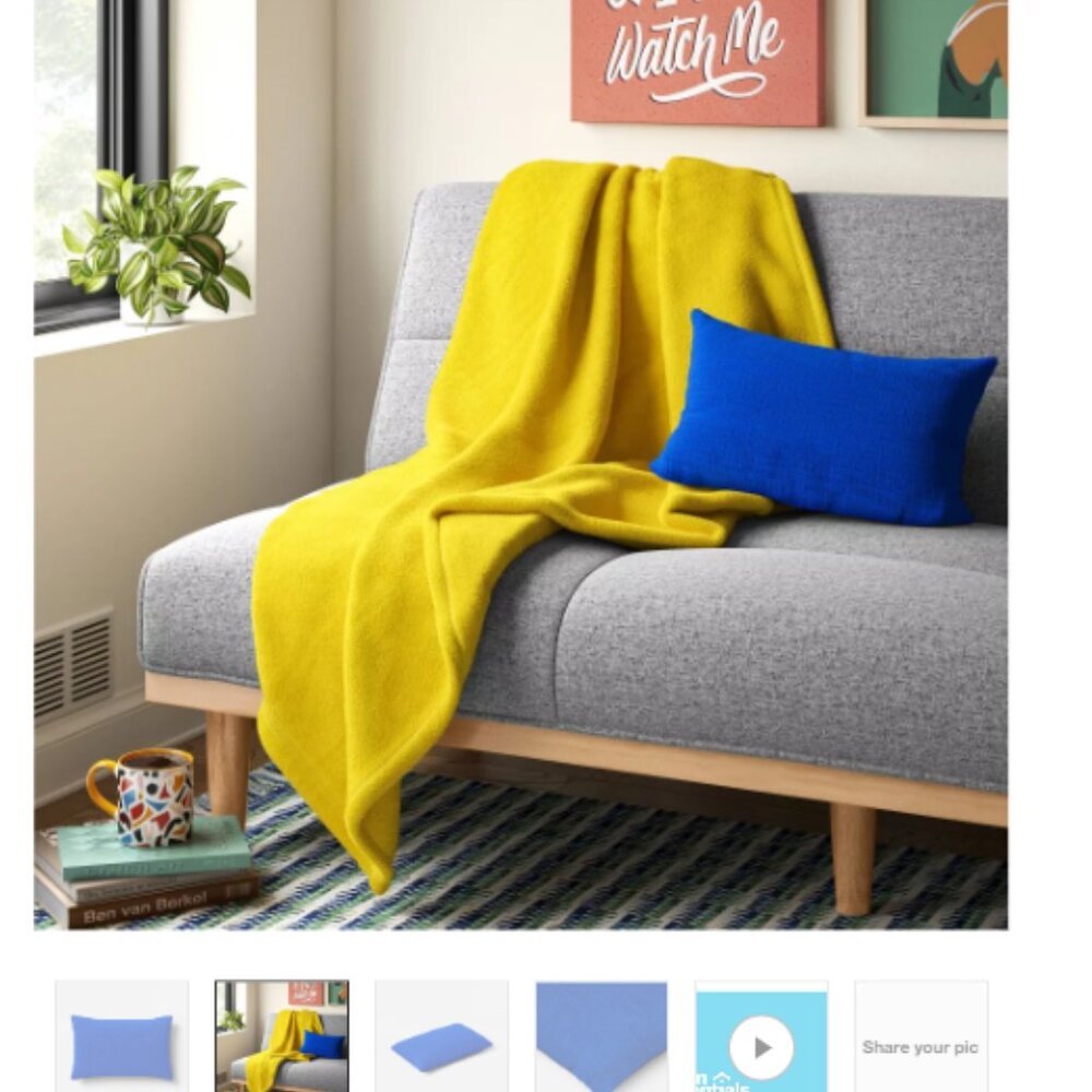 Lumbar Textured Cotton Pillow - Room Essentials™